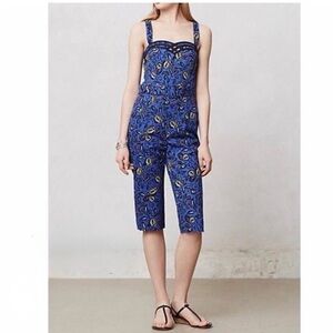Cartonnier Blue and Yellow Patterned Jumpsuit